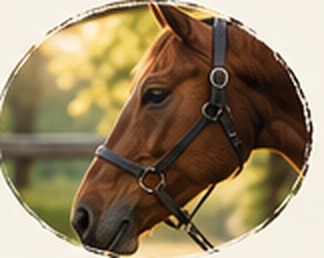 Brown horse standing calmly